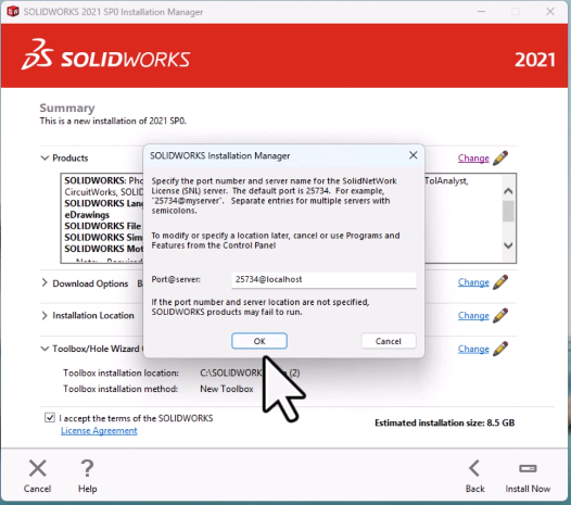 Cấu hình cổng FlexNet Server