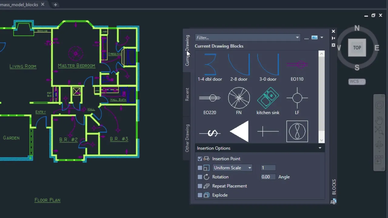 Block Palette trong AutoCAD 2020
