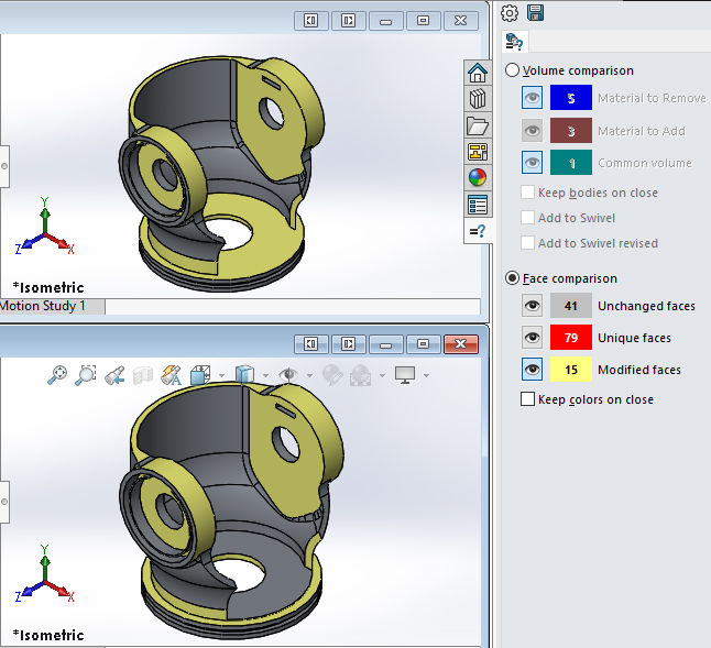 So sánh hình học trong SolidWorks 2021