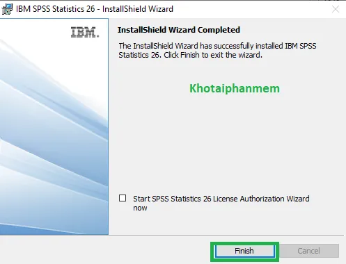Quá trình cài đặt SPSS 26 hoàn tất