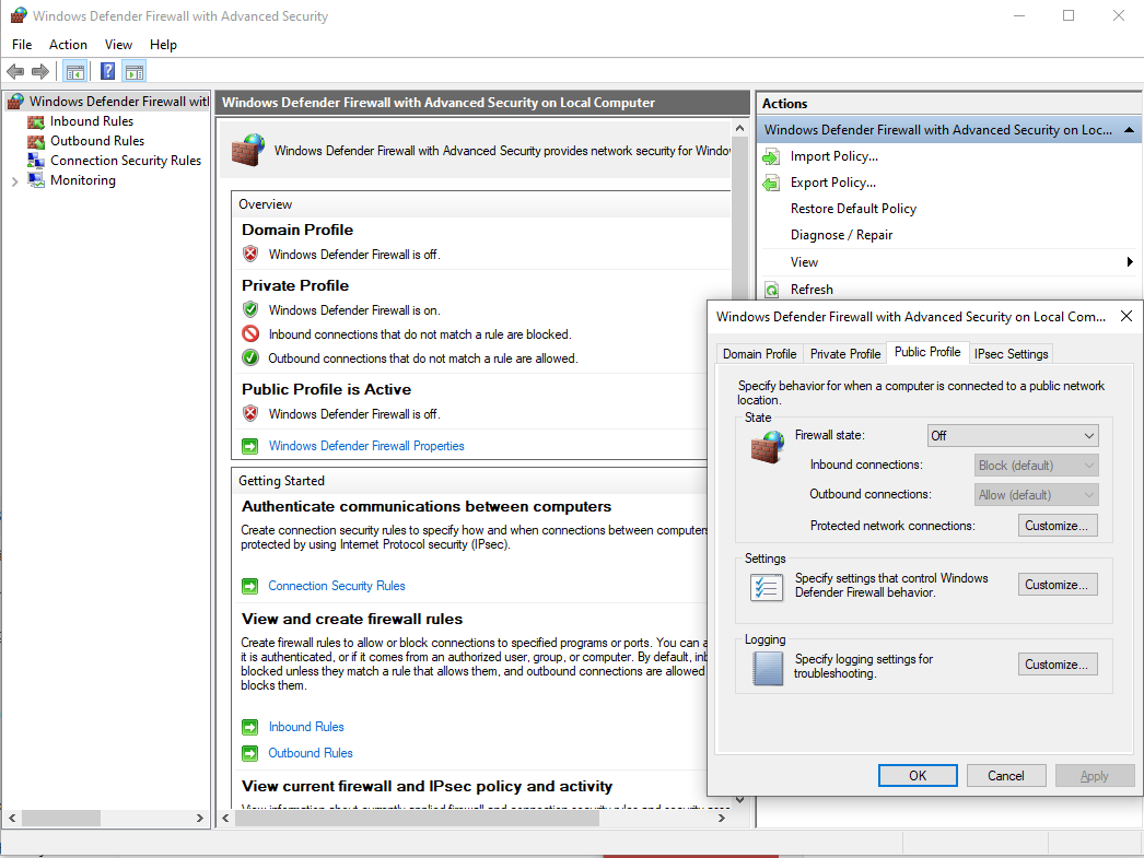 Tắt tường lửa trên Win 11