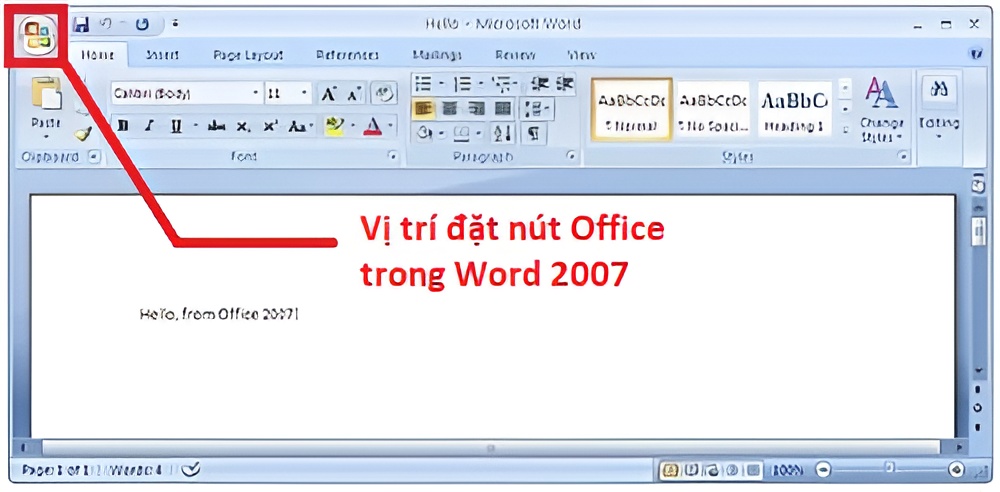Link tải trọn bộ Office 2007 mới nhất bằng Google Drive 3 Vị trí đặt nút Office trong Word 2007
