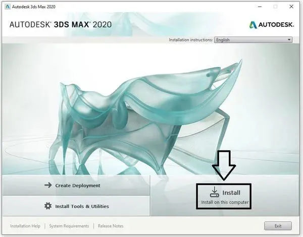 Hướng Dẫn Chi Tiết Cách Tải Và Cài Đặt Phần Mềm 3DS Max 2020 3 Chọn Install để bắt đầu cài đặt
