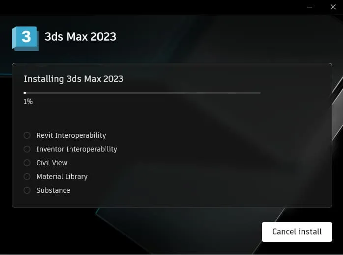 Hướng dẫn tải và crack 3DS Max 2023 cập nhật mới nhất 11 Chương trình đang cài đặt