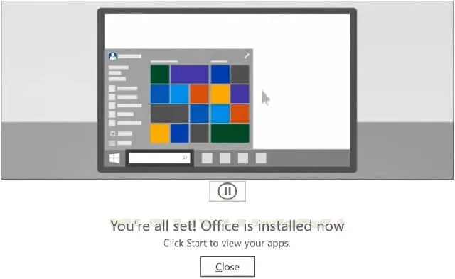 Hướng dẫn tải và cài đặt Microsoft Office 2022 full miễn phí 8 Bấm Close
