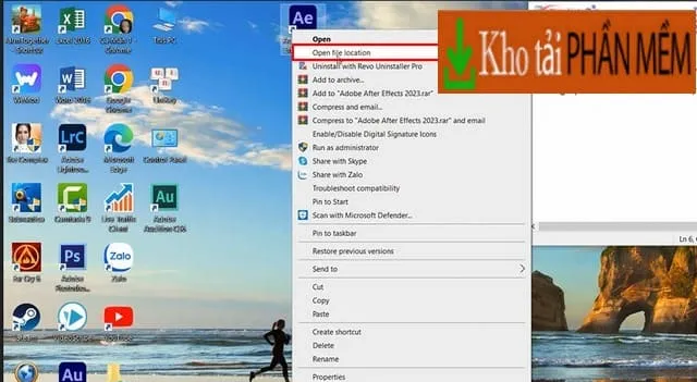 Cập Nhật Link Tải và Cách Cài đặt After Effects 2023 Miễn Phí 9 Bấm chuột phải và chọn “Open file location”
