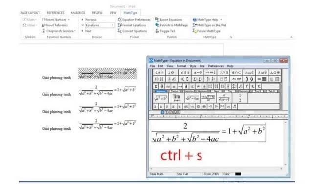 Tổng hợp các lỗi Mathtype thường gặp trong word 2010 và cách khắc phục 3 Bấm tổ hợp phím Ctrl + S để hệ thống tự động sửa lỗi