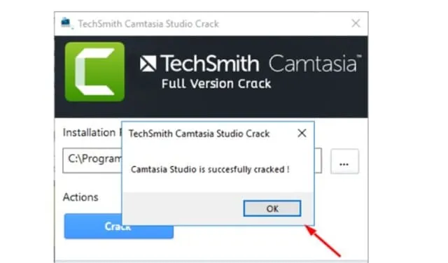 Camtasia 9: Hướng dẫn tải và cài đặt bản full miễn phí 11 Bạn hãy nhấn vào nút Ok để hoàn tất quá trình Crack phần mềm