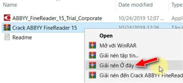 Hướng dẫn cài đặt Abbyy Finereader 15 hoàn toàn miễn phí 12 Bạn hãy tiến hành giải nén crack Abbyy Finereader