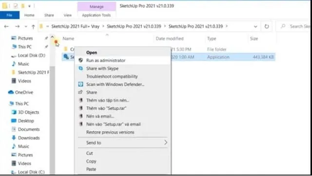 Hướng dẫn tải và cài đặt Sketchup 2021 - Đã test thành công 5 Chạy file Setup