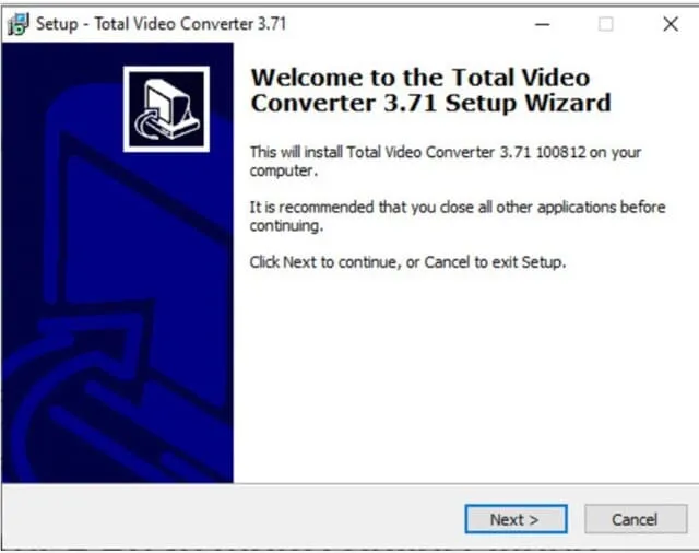 Hướng dẫn tải và cài đặt Total Video Converter đúng cách 3 Chọn Next để bắt đầu quá trình cài đặt Total Video Converter
