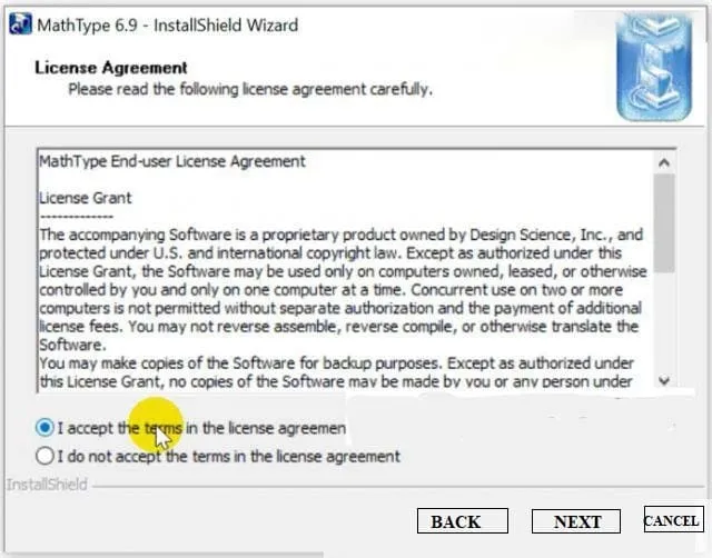 Cập Nhật Link Tải MathType 6.9 Miễn Phí – Link GG Drive 3 Chọn Next
