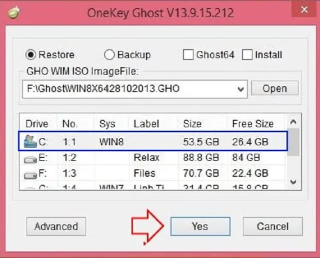Chia sẻ 2 cách Ghost Win 10 cực đơn giản và hiệu quả 6 Chọn ổ đĩa phân vùng