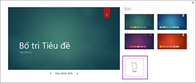 Chọn theme cho bài PowerPoint