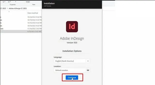 InDesign 2023 – Phần mềm thiết kế đồ họa phổ biến 7 Chọn tiếp tục để cài đặt ứng dụng vào máy