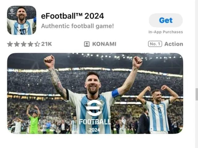 Hướng dẫn cài đặt eFootball Pes 2024 trên PC, IOS, Android 7 Chuyển vùng thành công thì bạn sẽ tìm thấy game eFootball trên App Store