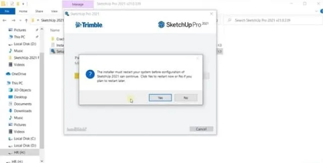 Hướng dẫn tải và cài đặt Sketchup 2021 - Đã test thành công 7 Click Yes để bắt đầu quá trình cài đặt