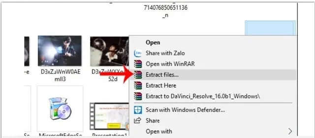 Hướng dẫn tải và cài Davinci Resolve miễn phí, siêu nhanh 4 Click chọn file vừa tải và giải nén để cài đặt phần mềm