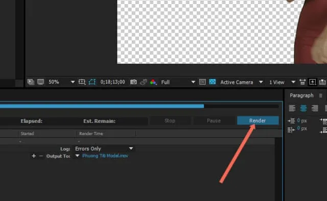 Tất tần tật về xuất file, xuất video trong After Effect 7 Đặt tên file và chọn Render