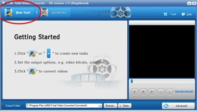 Hướng dẫn tải và cài đặt Total Video Converter đúng cách 16 Để bắt đầu chuyển đuôi video, người dùng chọn vào mục New Task