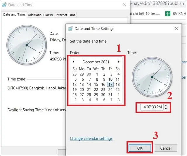 Hướng dẫn cách sửa lỗi VALUE trong Excel đơn giản hiệu quả 11 Điều chỉnh thời gian và bấm OK