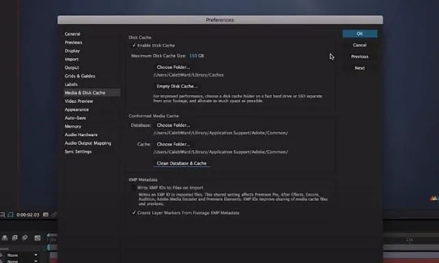 Cách sửa lỗi preview trong After Effect đơn giản, nhanh chóng 3 Dọn sạch cơ sở dữ liệu, Cache