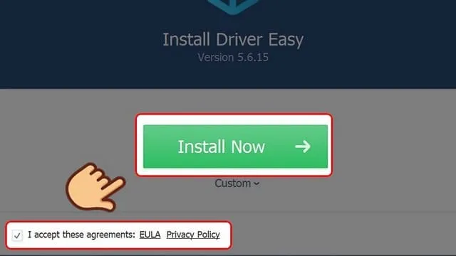 Cách cài và sử dụng Driver Easy đơn giản, chi tiết 6 Đồng ý với điều khoản sử dụng và bấm “Install”