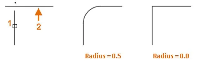 Hướng Dẫn Chi Tiết Cách Sử Dụng Lệnh Fillet Trong CAD 2 Dùng Fillet tạo góc nhọn