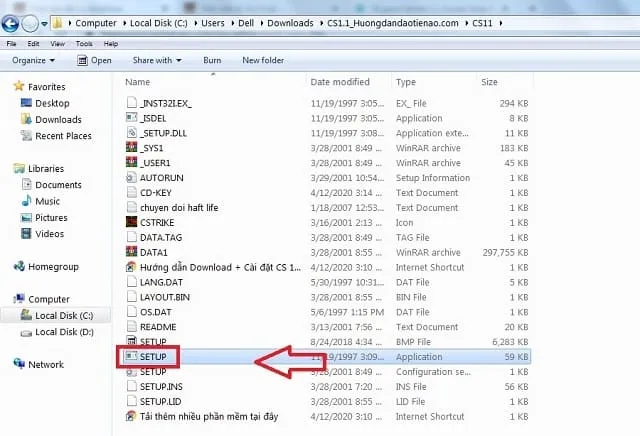 Giải nén file vừa tải về rồi khởi chạy file Setup.exe trong thư mục