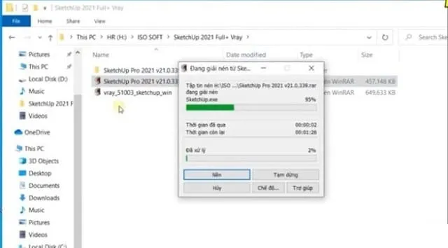 Hướng dẫn tải và cài đặt Sketchup 2021 - Đã test thành công 4 Giải nén file