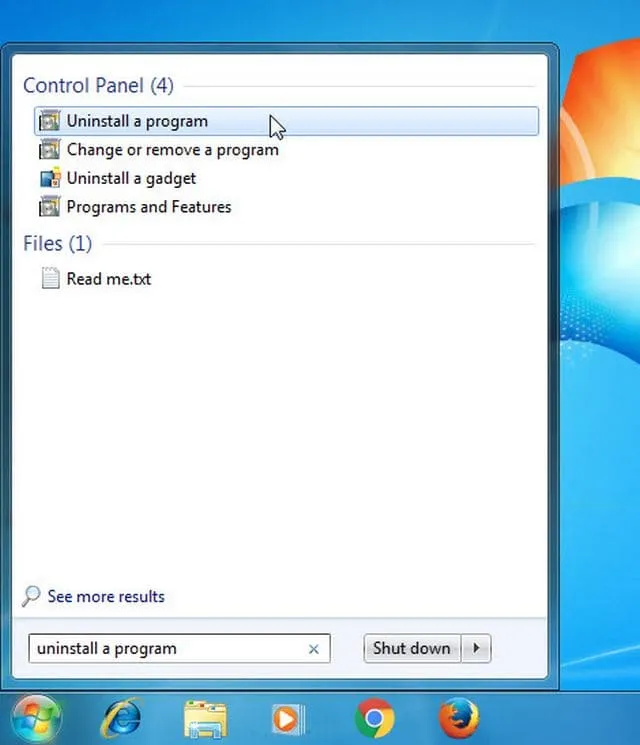 Cách gỡ mathtype trong word 2010 nhanh chi tiết nhất! 1 Gõ từ khóa "uninstall a program" trong hộp tìm kiếm