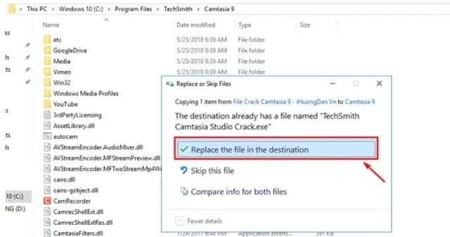 Camtasia 9: Hướng dẫn tải và cài đặt bản full miễn phí 8 Hãy copy tệp tin và đưa nó vào thư mục Camtasia Studio 9