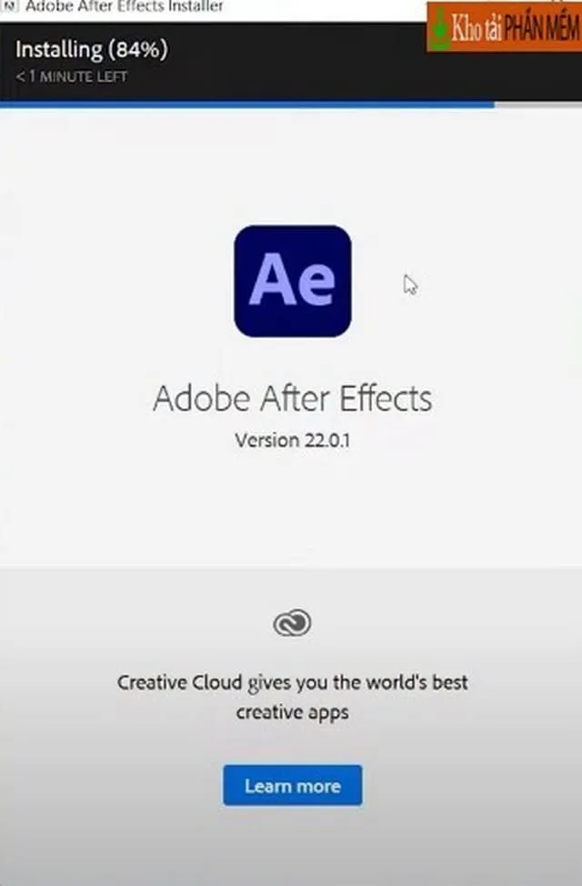 Link tải và hướng dẫn cài đặt After Effects 2022 mới nhất 4 Hệ thống đang tự chạy cài đặt