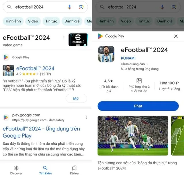Hướng dẫn cài đặt eFootball Pes 2024 trên PC, IOS, Android 3 Hình ảnh minh họa cho 3 bước cài đặt eFootball 2024 trên hệ điều Android