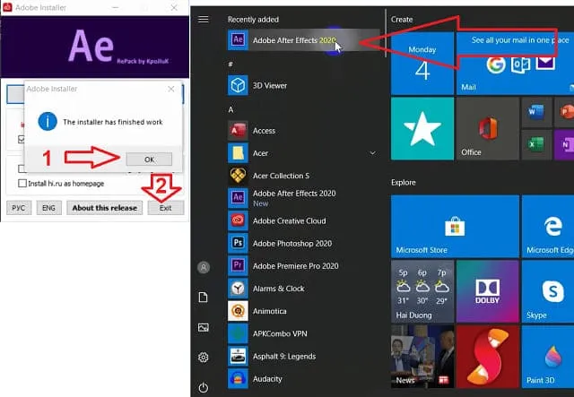 Link Tải After Effects 2020 Vĩnh Viễn -【Đã Test Thành Công】 7 Hoàn tất cài đặt