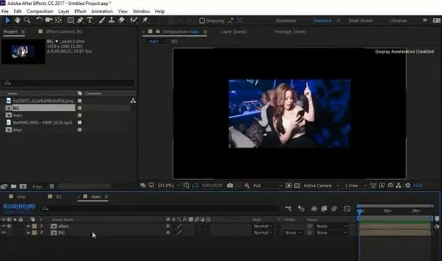 Hướng dẫn cách làm ảnh đập theo nhạc trong After Effect 3 Kéo file ảnh và file nhạc vào xuống khu vực hiệu chỉnh