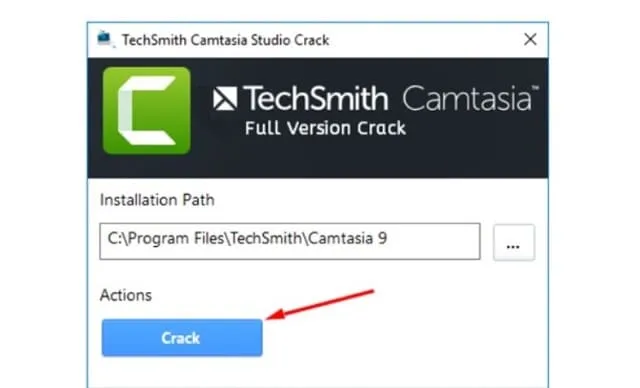 Camtasia 9: Hướng dẫn tải và cài đặt bản full miễn phí 10 Khi cửa sổ mới xuất hiện hãy bấm chọn Crack