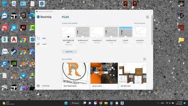 Hướng dẫn tải và cài đặt Sketchup 2021 - Đã test thành công 13 Khởi chạy phần mềm để kiểm tra thành quả sau khi crack