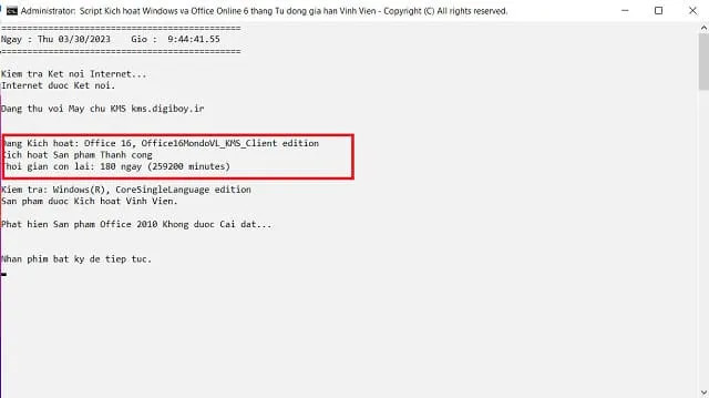Link tải Office 2023 mới nhất kèm hướng dẫn cài đặt chi tiết 15 Kiểm tra dòng lệnh xác nhận