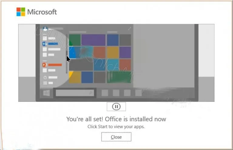 Chia sẻ link tải Office 2021 mới nhất - Link Google Drive 7 Chọn –> Close