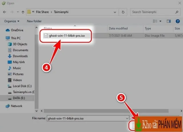 Onekey Ghost: Ghost Win 10 và Win 11 nhanh chóng 11 Mở file Ghost Win 11