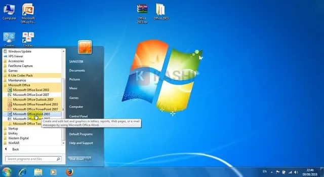 Hướng dẫn tải và cài đặt Office 2003 hoàn toàn miễn phí 13 Mở một ứng dụng công cụ bất kỳ trong Office 2003