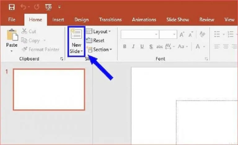 Hướng dẫn sửa lỗi không trình chiếu được slide Powerpoint 14 Nhấn chọn mục New Slide