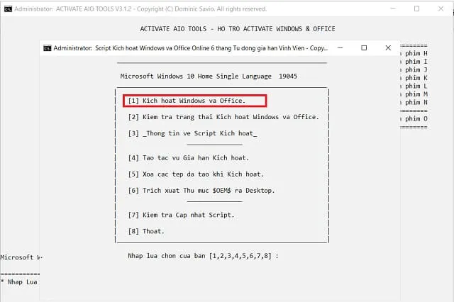 Link tải Office 2023 mới nhất kèm hướng dẫn cài đặt chi tiết 14 Nhấn phím số 1