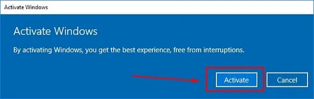 Cập nhật danh sách Key Win 10 kích hoạt bản quyền miễn phí 7 Nhấn vào Activate