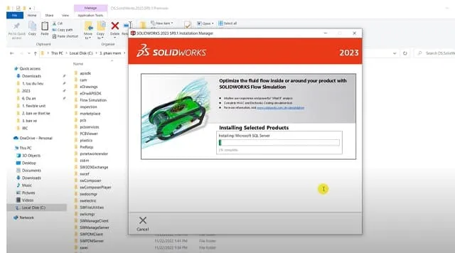 Cập nhật link tải phần mềm Solidworks 2023 mới nhất, an toàn 7 Phần mềm đang được cài vào máy