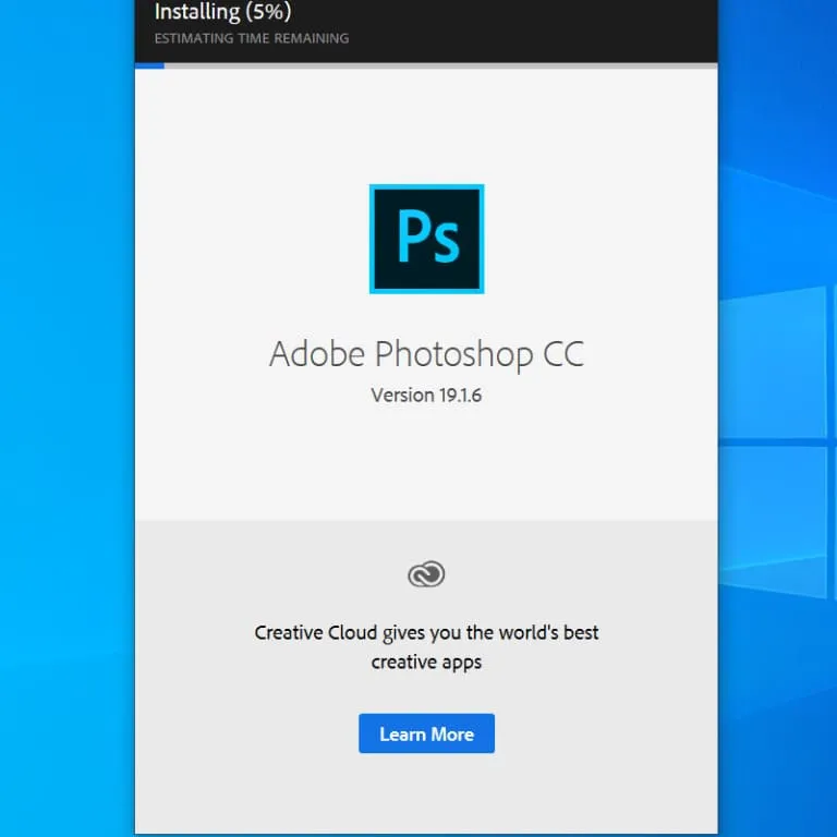 Hướng dẫn cách tải Photoshop CC 2018 bản chuẩn mới nhất 6 Đợi quá trình Install hoàn thành
