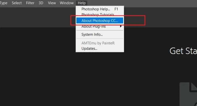 Hướng dẫn cách tải Photoshop CC 2018 bản chuẩn mới nhất 11 Chọn About Photoshop CC 2018 để hiện thông tin