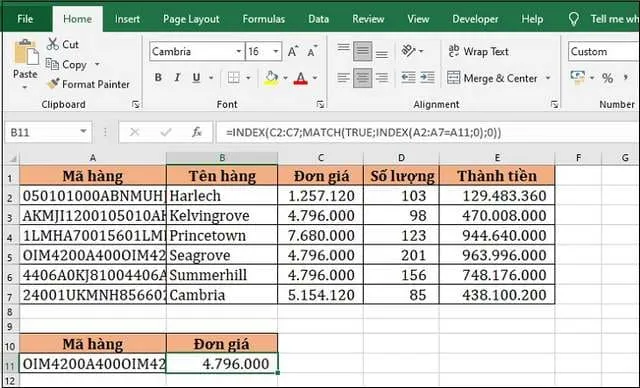 Hướng dẫn cách sửa lỗi VALUE trong Excel đơn giản hiệu quả 13 Sửa lỗi #VALUE! khi dùng hàm VLOOKUP