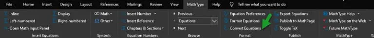 Cách khắc phục lỗi công thức MathType tự động chuyển thành ảnh 9 Tại MathType chọn Convert Equations